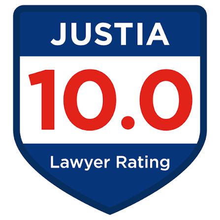 Justia 10.0 lawyer rating badge